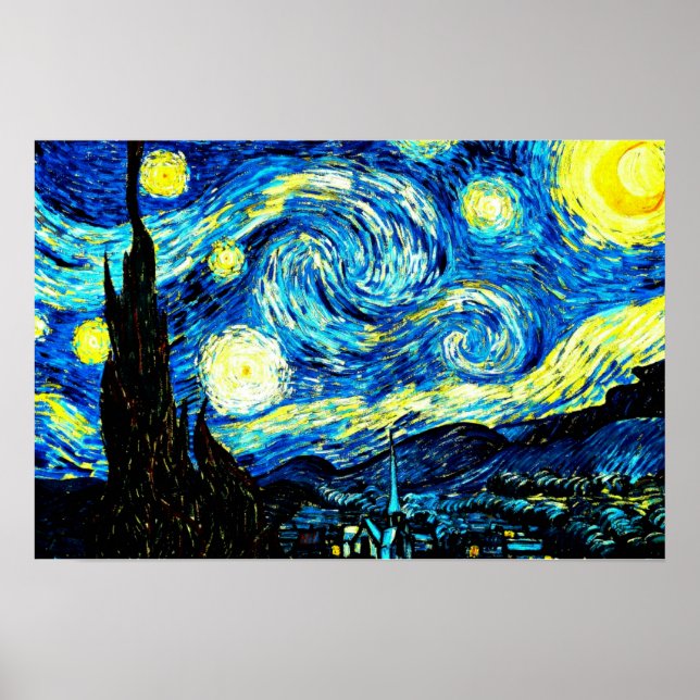 Póster Van Gogh - Noche estrellada (Frente)