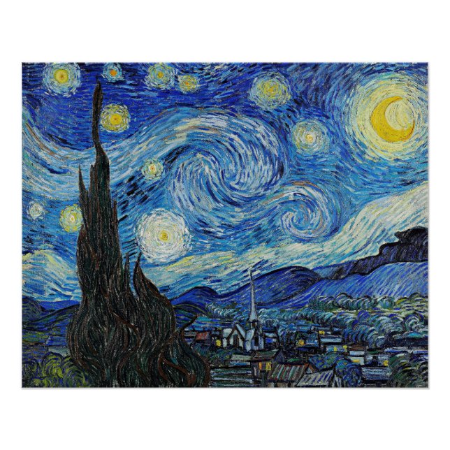 Póster Van Gogh - Noche estrellada (Anverso)