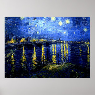 Póster Van Gogh - Noche estrellada sobre el Ródano