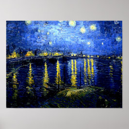 Póster Van Gogh - Noche estrellada sobre el Ródano