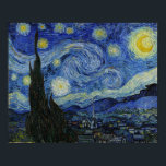 Póster Van Gogh - Noche Starry<br><div class="desc">Noche estrellada de Vincent Van Gogh. Para más imágenes listas para posters del libro 38 de la serie de arte Zedign "Vincent Van Gogh - Paintings & Drawings Vol 3",  visite https://books.zedign.com/zas/38.html</div>