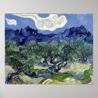 Póster Van Gogh - Olivos En Un Paisaje Montañoso