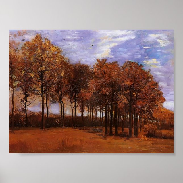 Póster Van Gogh - Paisaje del otoño (Frente)