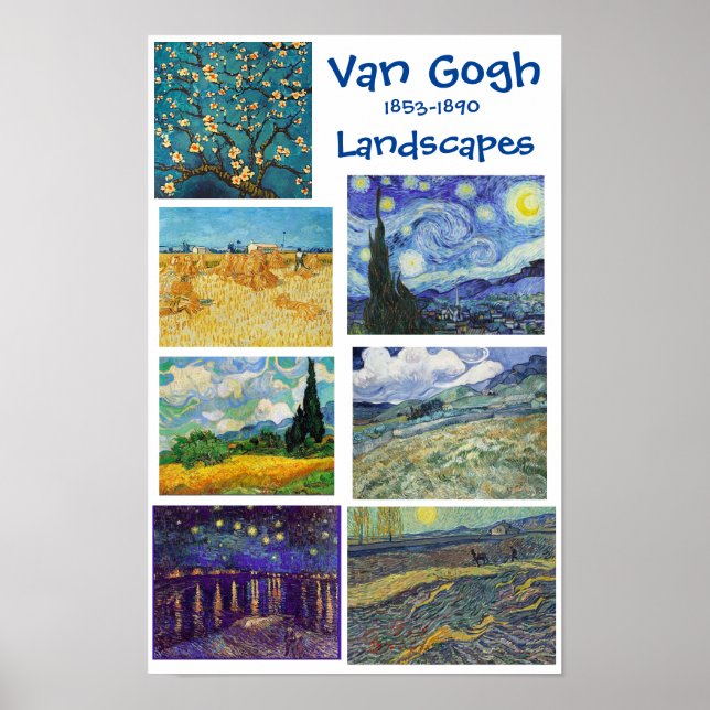 Póster Van Gogh, paisajes, (Frente)