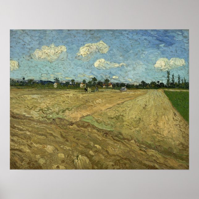Póster Van Gogh - Plowed Fields ('De Furrows') (Frente)