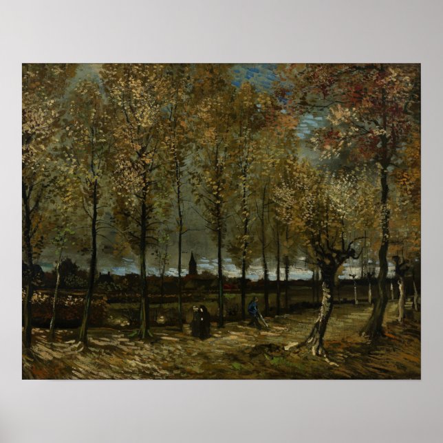 Póster Van Gogh - Poplars Near Nuenen (Frente)