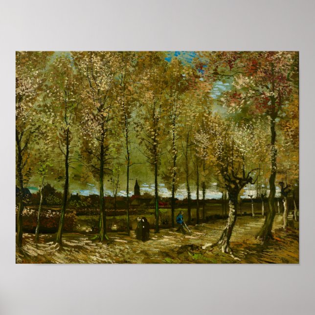 Póster Van Gogh Poplars Near Nuenen Landscape  (Frente)