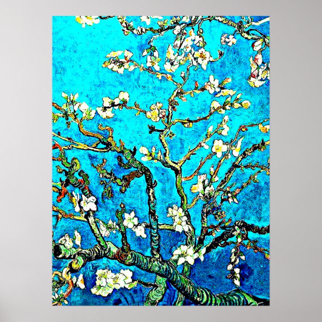 Póster Van Gogh - Poster de flores de almendra (Frente)