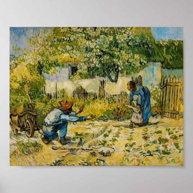 Póster Van Gogh - Primeros pasos (después de Millet) (Frente)