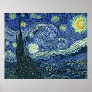 Póster Van Gogh Print Starry Night AUTHENTENTINAL ORIGINA
