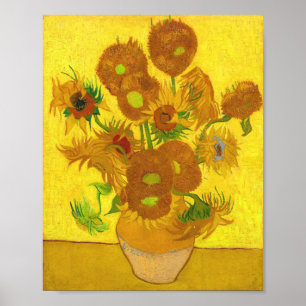 Póster Van Gogh Quince Girasoles En Un Bella Artes De Vas