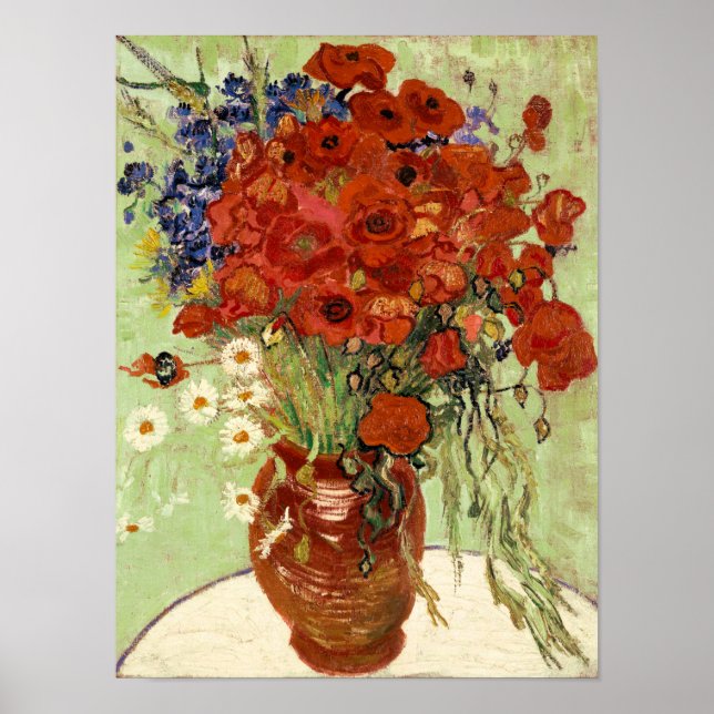 Póster Van Gogh Red Poppies Still Life (Frente)