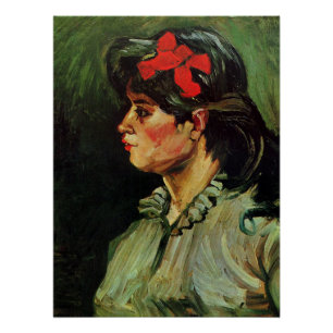 Póster Van Gogh - Retrato de mujer con cinta roja