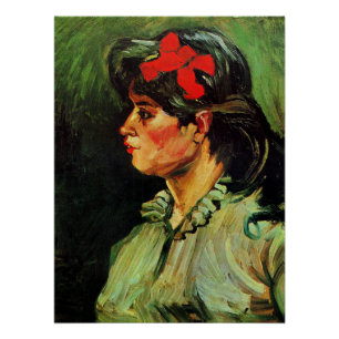 Póster Van Gogh - Retrato de mujer con cinta roja