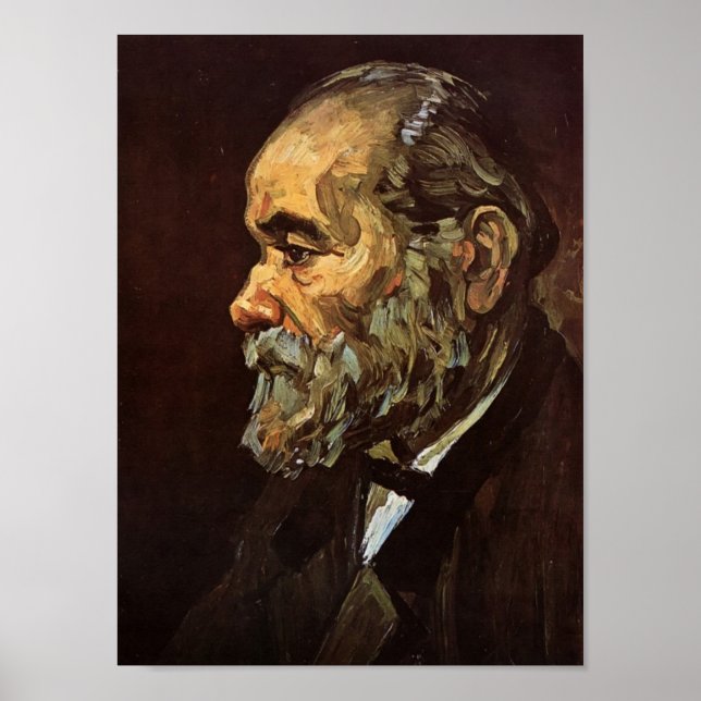 Póster Van Gogh - Retrato de un anciano con barba (Frente)
