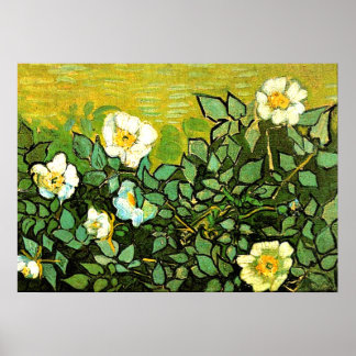 Póster Van Gogh - Rosas salvajes, pintura floral Van Gogh