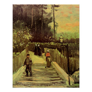 Póster Van Gogh - Sendero inclinado en Montmarte