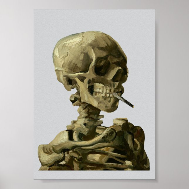 Póster Van Gogh, Skeleton with a burning cigarette (Frente)