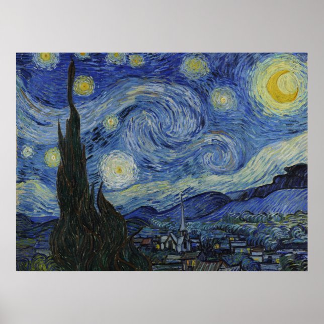 Póster Van Gogh, Starry Nigh, classic painting (Frente)