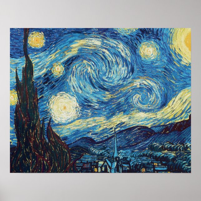 Póster Van Gogh Starry Night Classic Impresionsionist Art (Frente)