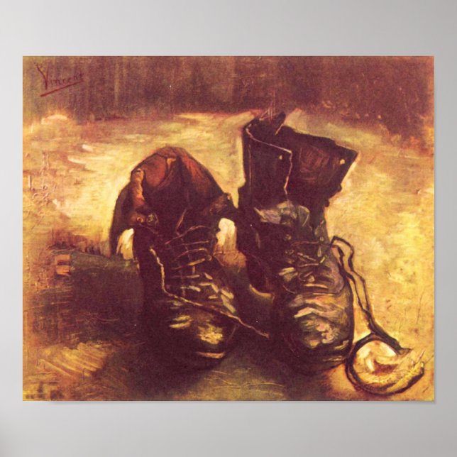 Póster Van Gogh - Still Life Un par de zapatos (Frente)
