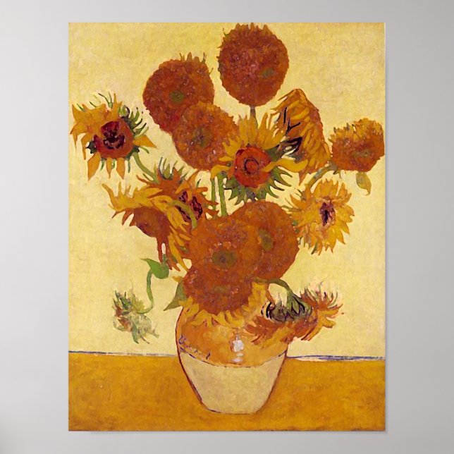 Póster Van Gogh Sunflowers (F454) Bella Artes Vintage (Frente)