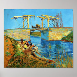 Póster Van Gogh: The Langlois Bridge at Arles with Women