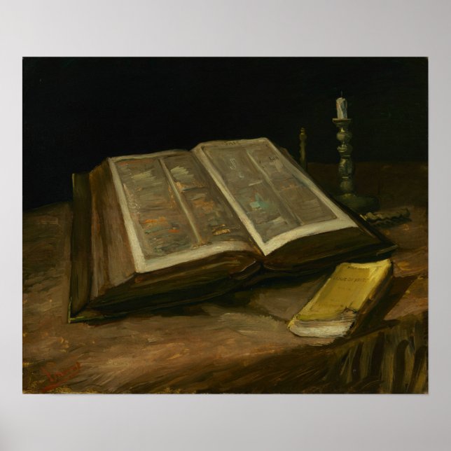 Póster Van Gogh - Todavía La Vida Con La Biblia (Frente)