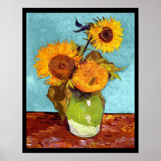Póster Van Gogh - Tres Sunflowers In A Vase - Bella Artes