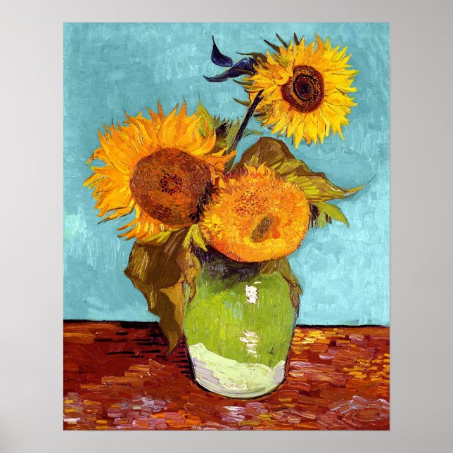 Póster Van Gogh - Tres Sunflowers In A Vase - Bella Artes (Frente)