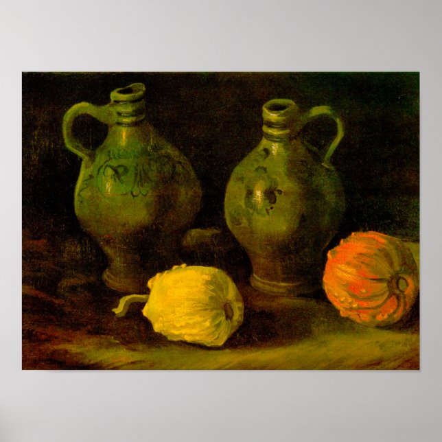 Póster Van Gogh Two Jugs and Pumpkins (Frente)