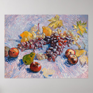 Póster Van Gogh - Uvas, lémones, peras y manzanas