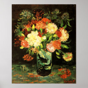 Póster Van Gogh Vase con Carnations