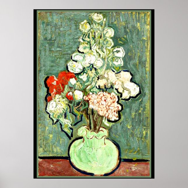 Póster Van Gogh - Vase de flores, 1890 (Frente)
