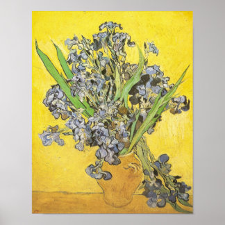 Póster Van Gogh Vase de Vida Fija, Irises (F678) Bella Ar
