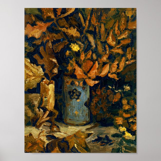 Póster Van Gogh Vase with Dead Leaves (Frente)