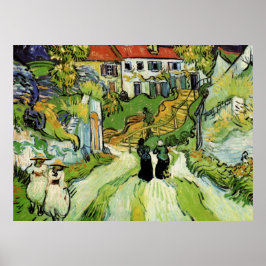 Póster Van Gogh Village Street y Steps Auvers, figuras
