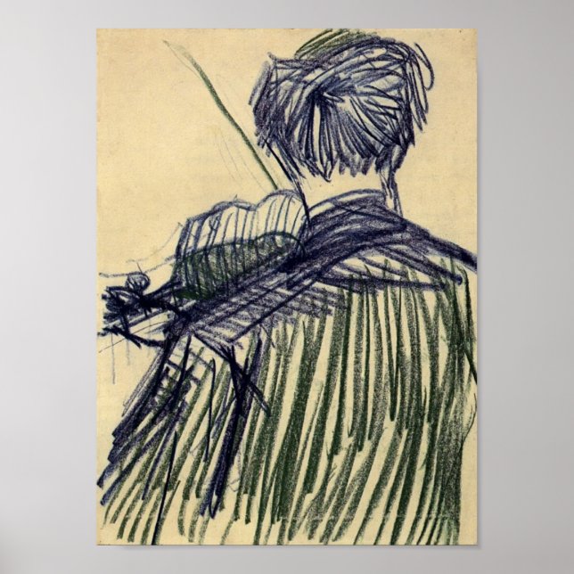Póster Van Gogh - Violinista visto desde atrás (Frente)