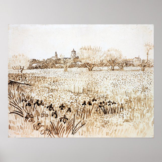 Póster Van Gogh - Vista De Los Arles 1888 (Frente)