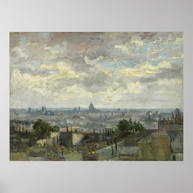 Póster Van Gogh, vista de París (Frente)