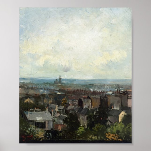 Póster Van Gogh - Vista de París desde Montmartre (Frente)