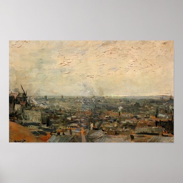 Póster Van Gogh - Vista de París desde Montmartre (Frente)