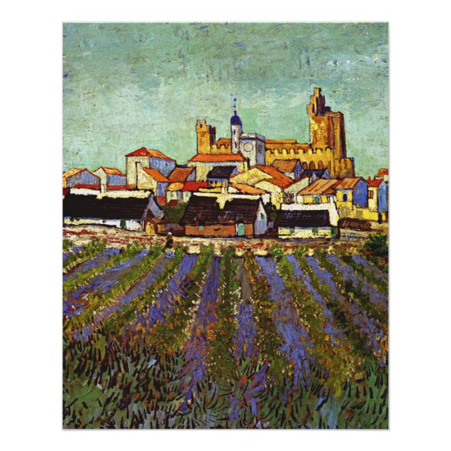 Póster Van Gogh - Vista de Saintes-Maries (Anverso)