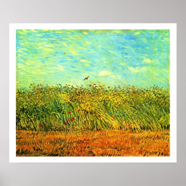 Póster Van Gogh - Wheat Field with a Lark, (Frente)