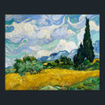 Póster Van Gogh Wheat Field with Cypresses. Impressionism<br><div class="desc">Van Gogh "Wheat Field with Cypresses" poster.</div>