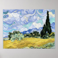 Van Gogh - Wheatfield con cipreses