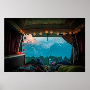 Póster Van Life in Mountains Dolomiti di Brenta, Italia