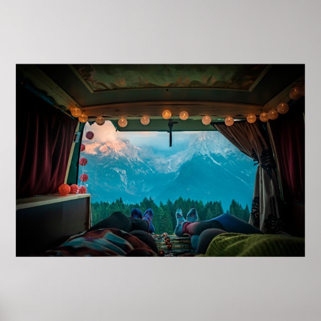 Póster Van Life in Mountains Dolomiti di Brenta, Italia (Frente)