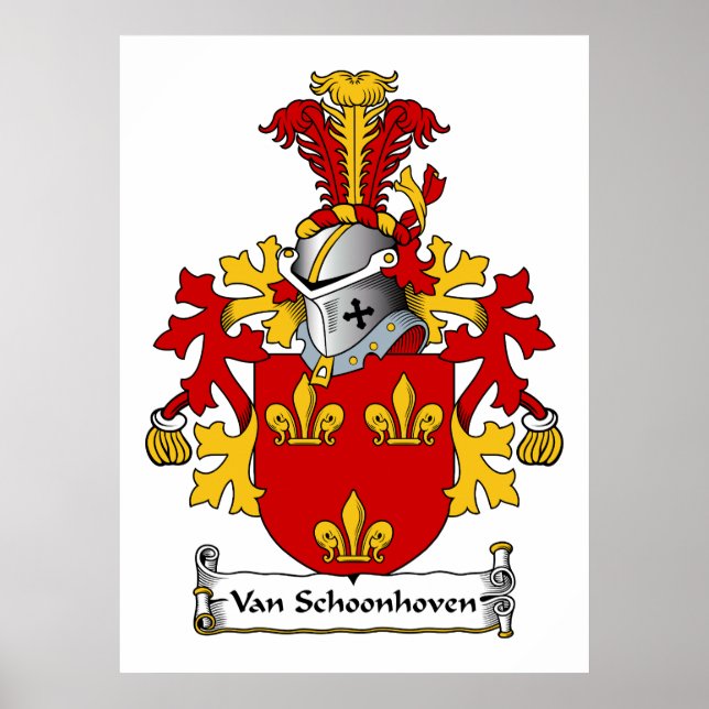 Póster Van Schoonhoven Family Crest (Frente)