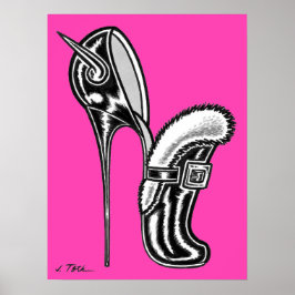 Póster Vana DeVinyl™/Forro de Fun-Fur, Tacón de Punta